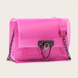 Shoulder Bags Mini Women Crossbody Bag PVC Transparent Clear Jelly Messenger Handbag Candy Color Chain Small Casual Tote 2024