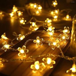 Strings 1PC Flower Fairy Lights Battery Operated String Waterproof 10/20/30/40 LED Cherry Blossom For Patry Wedding Decor