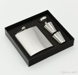 Wine Pot Gift Box Set Hip Flasks Mini Portable Leak Proof Stainless Steel Flagon Portable 7oz Stoup Vintage Style 17 5jz ZZ4030228