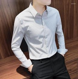Men's Suits Striped Shirt Long Sleeved