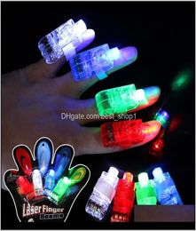 Favour 4Pcsset Light Shiny Neon Stick Laser Finger Beams Colourful Led Luminous Glow Dance Toy Shinning Ring Party Supply Uczon Rp8U2499881