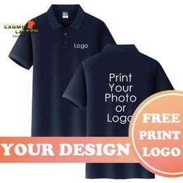 Men's Polos Summer New Mens Polo Shirt 100% Cotton Short Sleeve Casual Solid Top Customised Print Your Own Design Photo or Womens PoloL2405