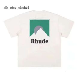 Rhude Shirt Designers Mens Embroidery T Shirts For Summer Mens Tops Letter Polos Shirt Womens Tshirts Clothing Short Sleeved Large Plus Size 100% Cotton Tees 262