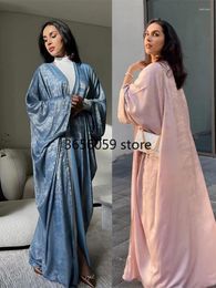 Ethnic Clothing Eid Open Kimono Coat Dubai Luxury Batwing Abaya Modest Dresses 2024 Muslim For Women Islam Kebaya Robe Femme Musulmane