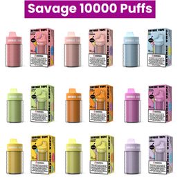 Savage Disposable Vapes 12000 10000 Puffs 25ml Adjustable Airflow Vapers E Cigs Vaper 2% 3% 5% 10 Flavors Prefilled Juice Device Mesh Coil 650mAh Battery
