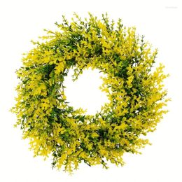 Decorative Flowers Spring Wreath For Front Door Window Wedding Party Indoor And Outdoor Decorations Artificial Yellow Leaf