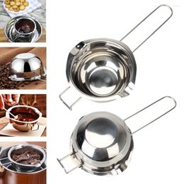 Baking Tools Kitchen Milk Bowl Boiler Chocolate Butter Melting Pot Pan 1PC With Brush Easy Cleaning Stainless Steel Handmade Soap Tool