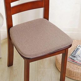 Pillow 42x40CM Solid Color Linen Dining Chair Mat Household Horseshoe Shape Office Seat With String