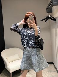 Women's Blouses Korean Version Of Vacation Style Shirt With Butterfly Print Light And Thin Transparent Loose Slimming Top