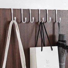 Hooks 1PC 304 Stainless Steel Hook Free Punching Double S-Shape Kitchen Bathroom Cabinet Door Back Type Coat Towel Storage Hanger