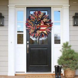 Decorative Flowers Hanging Ornament Patriotic Flag Garland For Independence Day Festival Celebration Handmade Usa Party Supplies Front Door