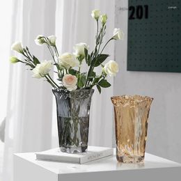 Vases Clear Glass Vase Living Room Creative Hydroponic Light Luxury Flowers Pot Dining Table Home Decor Simple Modern Decoration