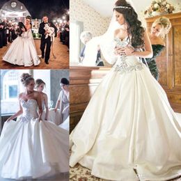 Pnina Tornai A-Line Sweetheart Bling Bling with Tulle Beaded Lace Up at Back Chapel Train Wedding Dresses Plus Size Bridal Gowns 308 242H