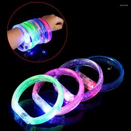 Party Decoration Flashing Wrist Luminous Bangle Acrylic Colourful Bracelets Kids Supplies Glow In The Dark LED Light Up Toys