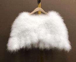 Scarves Ostrich Feather Women Bolero White Bridal Capes Cloak Fur Winter Autumn Wedding Wrap Shawl Bride Coat2834205