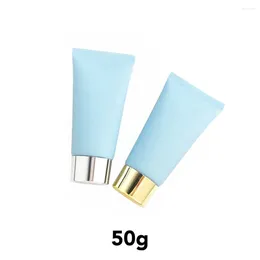 Storage Bottles Matte Blue 50g Refillable Squeeze Bottle 50ml Empty Cosmetic Container Makeup Cream Body Lotion Soft Tube