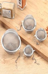 Stainless Steel Tea Infuser Sphere Locking Spice Tea Ball Strainer Mesh Infuser Tea Filter Strainers Kitchen Tools 20pcs7265932