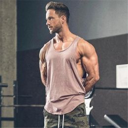 Brand gym clothing Men Bodybuilding and Fitness Stringer Tank Top Vest sportswear Undershirt muscle workout Singlets 240429