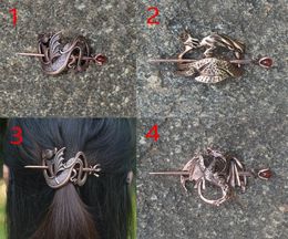 Hair Clips Barrettes Viking Vintage Dragon Hairpin Magic Barrette Wyvern Women Headwear Accessories Amulet Jewelry For Gift2230856