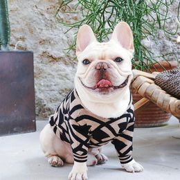 Dog Apparel XS-2XL Drop Ship Pet Winter Autumn Designer Knitted Sweaters Puppy Jumpers French Bull Outfit