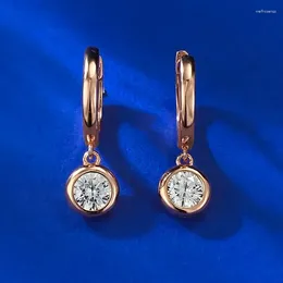 Dangle Earrings 18K Rose Gold Moissanite Diamond Earring Real 925 Sterling Silver Jewellery Engagement Wedding Drop For Women Gift