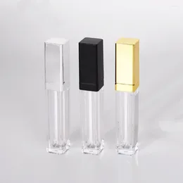 Storage Bottles Empty 7ml Gold Silver Black Lip Gloss Tube With Mirror LED Light 24pcs