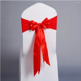 Chair Covers Wedding Props Banquet Back Decoration Cover Elastic Ribbon Bow El Event Free Of Charge Flower