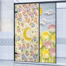 Window Stickers Girl's Room Decor Flat Frosted Glass Windows Bathroom Anti Peeping Shading Film Walking Paper