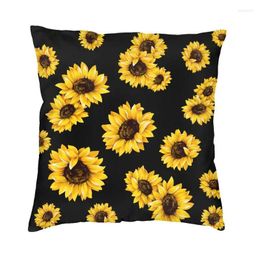 Pillow Sunflower Throw Case Home Decoration Square Dasiy Floral Flowers Cover 40x40cm Pillowcover For Living Room Sofa