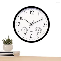 Wall Clocks Outside Waterproof With Temperature Retro Clock And Humidity 12 Inch Simple Elegant Bedroom