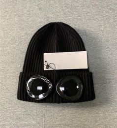 BeanieSkull Caps Two Lens Glasses Goggles Beanies Men Knitted Hats Skull Caps Outdoor Women Uniesex Winter Beanie Black Grey Bonn9329579