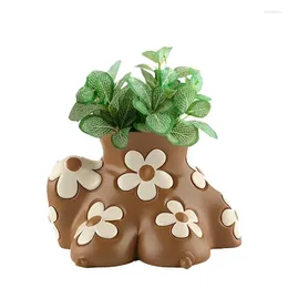 Vases Resin Planter Cute Novelty Plant Pots For Cacti Ferns Succulents And Small Houseplants