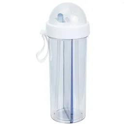 Water Bottles Double Drinking Glass Bottle With Straw Dual Purpose Sports Plastic Use