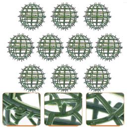Decorative Flowers 10 Pcs Trees Plastic Floral Ball Rack Artificial Outdoor Plants Topiary Grass Ornament