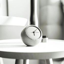 Table Clocks Minimalist Nordic Style Clock Korean Creative Concrete Desktop Cement Silent Home Living Room Decor