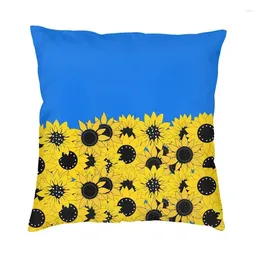 Pillow Blue Sunflower Printed Cover Ukraine Flag Soft Velvet Luxury Case Decor Home 40x40cm Pillowcases