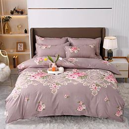 Bedding Sets Luxury Peony Flower Duvet Cover 3PCS Classical Floral Set Polyester Reversible Vintage Pastoral Flowers Comforter