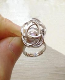 Lovely Cute Rose Flower Ring Can DIY Open Put In Pearl Crystal Gem Stone Bead Cage Ring Mounting11453391