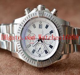 Top Quality SUPER AVENGER II A13370 WHITE DIAL ON PRO III COSC Mens Watch Stainless steel Bracelet Men039s Quartz Movement Wris7412875