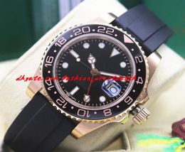 Luxury Wristwatch NEW 18k Rose Gold BLACK II 116710 Men Rubber Bracelet Ceramic Watch Automatic Mechanical Movement Watches Top Qu6000940