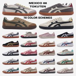 Designer Tiger Mexico 66 Running Shoes Tigers Slip-On Tokuten Canvas Trainers Silver Gold Off Green Red Yellow White Black Women Mens Jogging Walking Sneakers