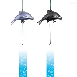 Decorative Figurines Indoor/Outdoor Cast Iron Wind Chime Dolphin Memorial Chimes Remember Loved Ones Sympathy Hanging Bell Door