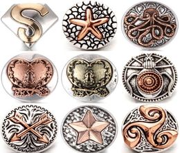 30Pcs 2019 New 18mm Snap Button Fit Snap Bracelet Jewelry 18mm Metal Snap Button Charm Octopus Button Jewelry1046085