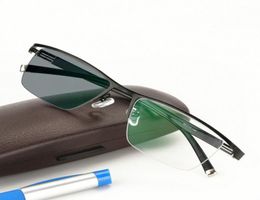 New Design Pochromic Reading Glasses Men Half Rim Titanium alloy Presbyopia Eyeglasses sunglasses discoloration with diopters9593813