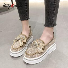 Casual Shoes Summer Women's 2024 Fashion Cute Breathable Sneakers Girls Bow Korean Flats Lace Vulcanised Adult