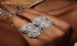 2022 New Arrive 5A Cubic Zirconia Iced Out Bling Baguette CZ Engagement Full CZ Eternity Band Ring For Women Men Hip Hop Jewelry6197832