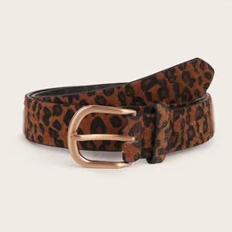 Belts Selling Women's Light Luxury Belt Trendy Leopard Print Rose Gold Metal Buckle PU Choice Leather Matching