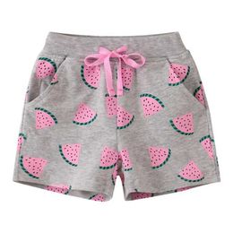Shorts Jumping Metres New Arrival Watermelon Printed Girls Shorts Summer Baby Clothing Dragging Hot Selling Trousers Pants for Toddlers and Children d240510