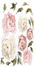 Peony Flowers Wall Sticker 6060cm Watercolor Stick Painting Removable Stickers Modern Home Decor Art Diy Baby Bedroom4096240