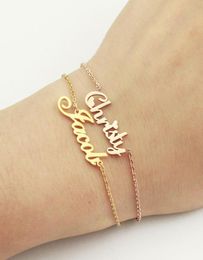 Personalized Custom Name Bracelet Charms Handmade Women Kids Jewelry Engraved Handwriting Signature Love Message Customized Gift2188232